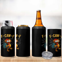 Funny F Caw F 67 Meme 4 in 1 Can Cooler Tumbler Cartoon Rooster Chicken Poultry Humor - Wonder Print Shop