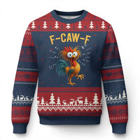 Funny F Caw F 67 Meme Ugly Christmas Sweater Cartoon Rooster Chicken Poultry Humor - Wonder Print Shop