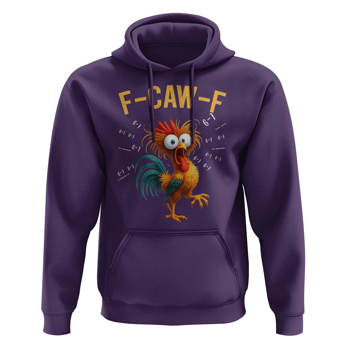 Funny F Caw F 67 Meme Hoodie Cartoon Rooster Chicken Poultry Humor - Wonder Print Shop