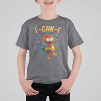 Funny F Caw F 67 Meme T Shirt For Kid Cartoon Rooster Chicken Poultry Humor - Wonder Print Shop