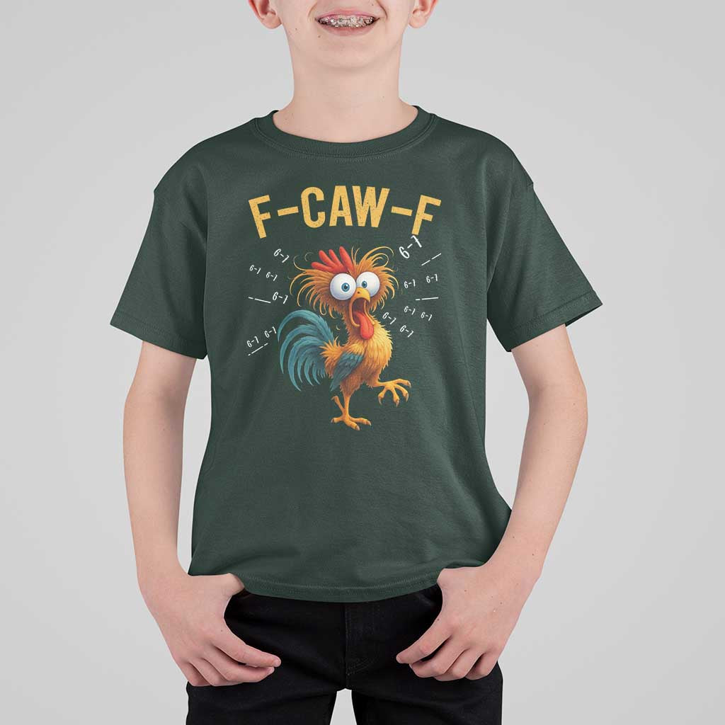 Funny F Caw F 67 Meme T Shirt For Kid Cartoon Rooster Chicken Poultry Humor - Wonder Print Shop