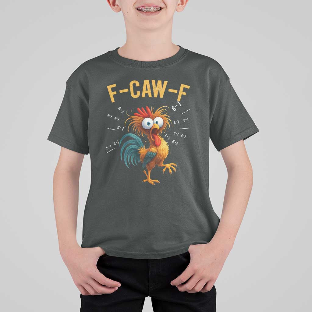 Funny F Caw F 67 Meme T Shirt For Kid Cartoon Rooster Chicken Poultry Humor - Wonder Print Shop