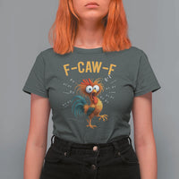 Funny F Caw F 67 Meme T Shirt For Women Cartoon Rooster Chicken Poultry Humor - Wonder Print Shop