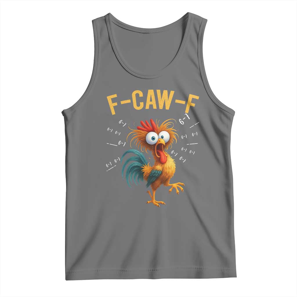 Funny F Caw F 67 Meme Tank Top Cartoon Rooster Chicken Poultry Humor - Wonder Print Shop