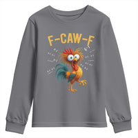 Funny F Caw F 67 Meme Youth Sweatshirt Cartoon Rooster Chicken Poultry Humor - Wonder Print Shop