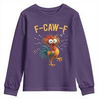 Funny F Caw F 67 Meme Youth Sweatshirt Cartoon Rooster Chicken Poultry Humor - Wonder Print Shop