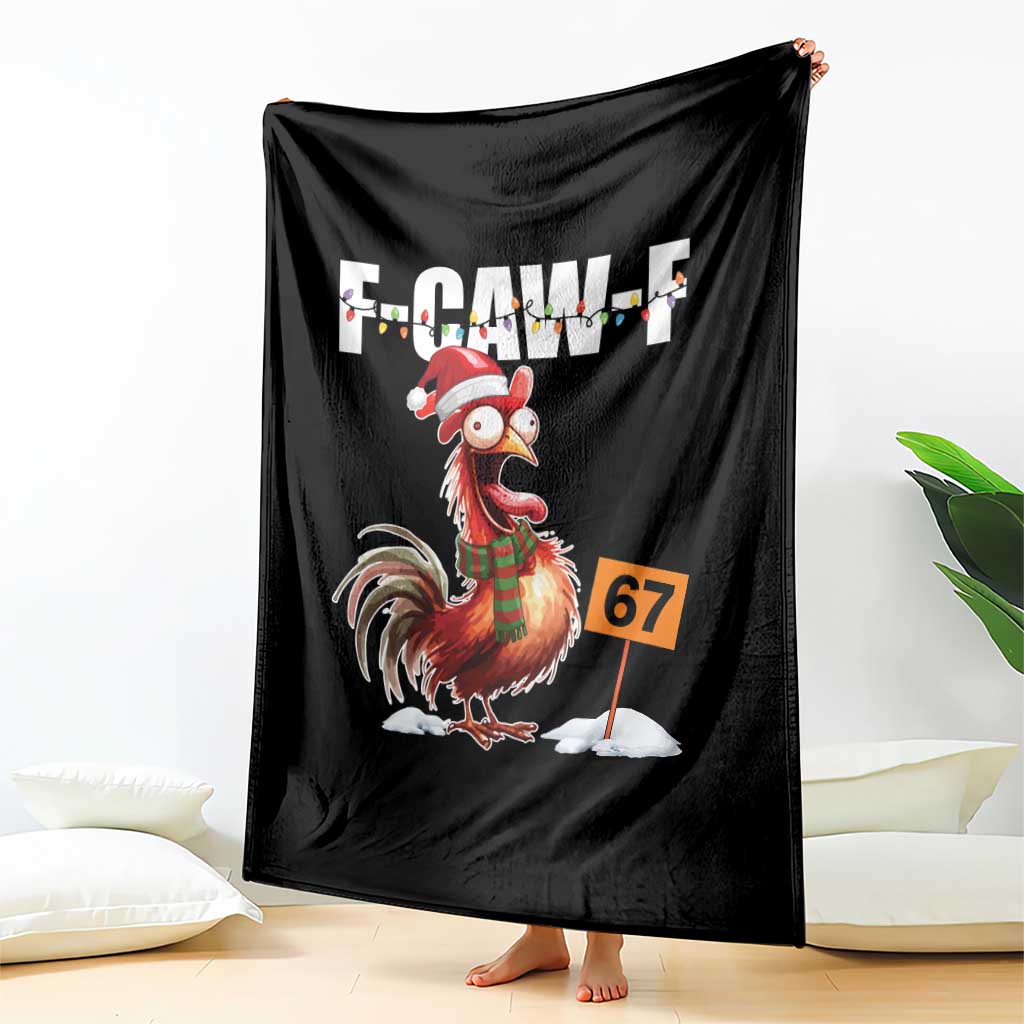Funny F Caw F 67 Meme Christmas Throw Blanket Xmas Cartoon Rooster Chicken Poultry Humor - Wonder Print Shop