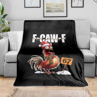Funny F Caw F 67 Meme Christmas Throw Blanket Xmas Cartoon Rooster Chicken Poultry Humor - Wonder Print Shop