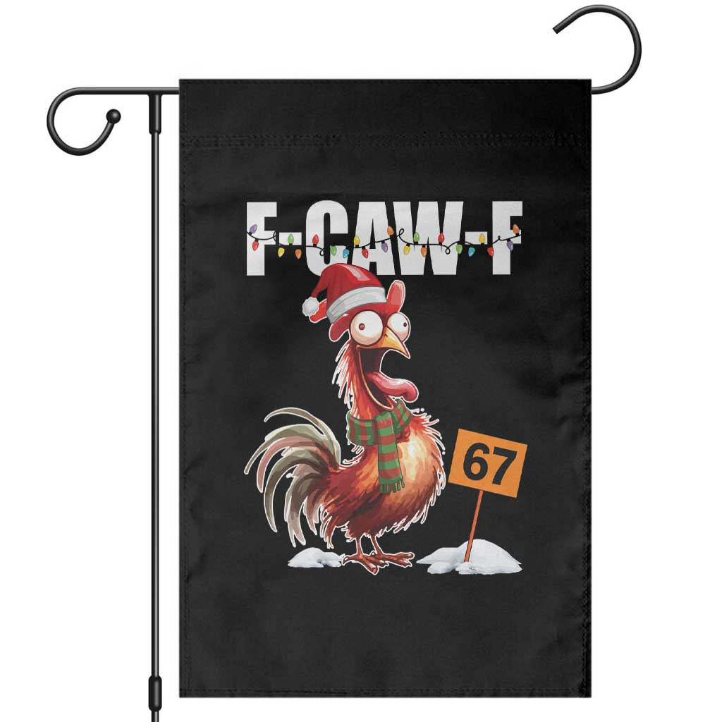 Funny F Caw F 67 Meme Christmas Garden Flag Xmas Cartoon Rooster Chicken Poultry Humor - Wonder Print Shop