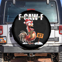 Funny F Caw F 67 Meme Christmas Spare Tire Cover Xmas Cartoon Rooster Chicken Poultry Humor - Wonder Print Shop
