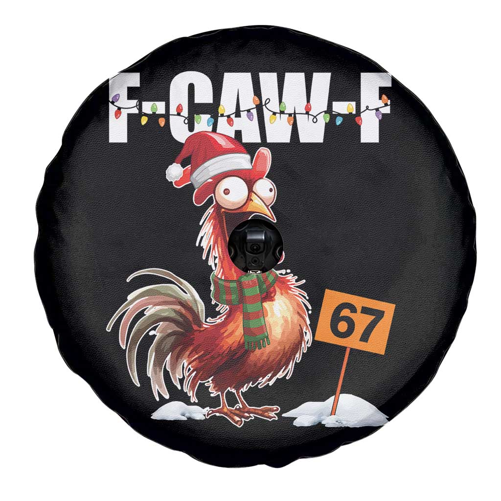 Funny F Caw F 67 Meme Christmas Spare Tire Cover Xmas Cartoon Rooster Chicken Poultry Humor - Wonder Print Shop
