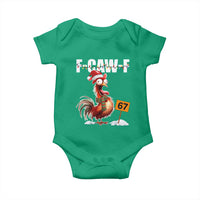 Funny F Caw F 67 Meme Christmas Baby Onesie Xmas Cartoon Rooster Chicken Poultry Humor - Wonder Print Shop
