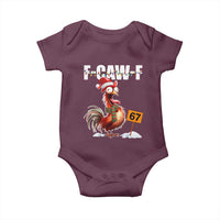 Funny F Caw F 67 Meme Christmas Baby Onesie Xmas Cartoon Rooster Chicken Poultry Humor - Wonder Print Shop