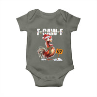 Funny F Caw F 67 Meme Christmas Baby Onesie Xmas Cartoon Rooster Chicken Poultry Humor - Wonder Print Shop