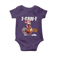 Funny F Caw F 67 Meme Christmas Baby Onesie Xmas Cartoon Rooster Chicken Poultry Humor - Wonder Print Shop