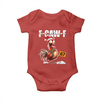 Funny F Caw F 67 Meme Christmas Baby Onesie Xmas Cartoon Rooster Chicken Poultry Humor - Wonder Print Shop