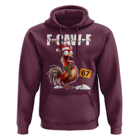Funny F Caw F 67 Meme Christmas Hoodie Xmas Cartoon Rooster Chicken Poultry Humor - Wonder Print Shop