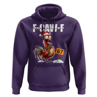 Funny F Caw F 67 Meme Christmas Hoodie Xmas Cartoon Rooster Chicken Poultry Humor - Wonder Print Shop