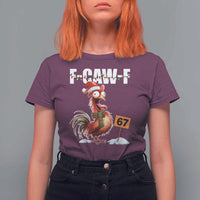 Funny F Caw F 67 Meme Christmas T Shirt For Women Xmas Cartoon Rooster Chicken Poultry Humor - Wonder Print Shop