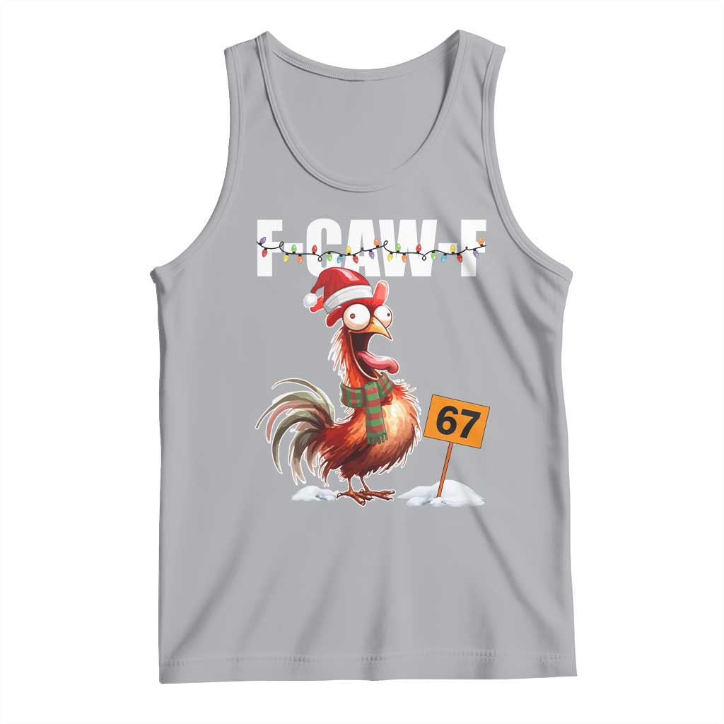 Funny F Caw F 67 Meme Christmas Tank Top Xmas Cartoon Rooster Chicken Poultry Humor - Wonder Print Shop