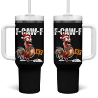 Funny F Caw F 67 Meme Christmas Tumbler With Handle Xmas Cartoon Rooster Chicken Poultry Humor - Wonder Print Shop