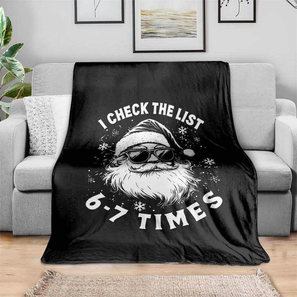 67 Meme Christmas Santa Throw Blanket Funny I Check The List 67 Times - Wonder Print Shop