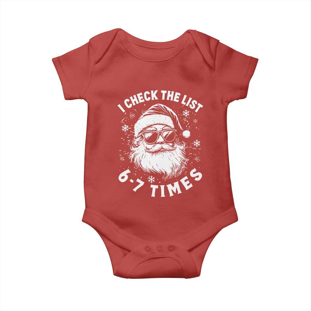 67 Meme Christmas Santa Baby Onesie Funny I Check The List 67 Times - Wonder Print Shop