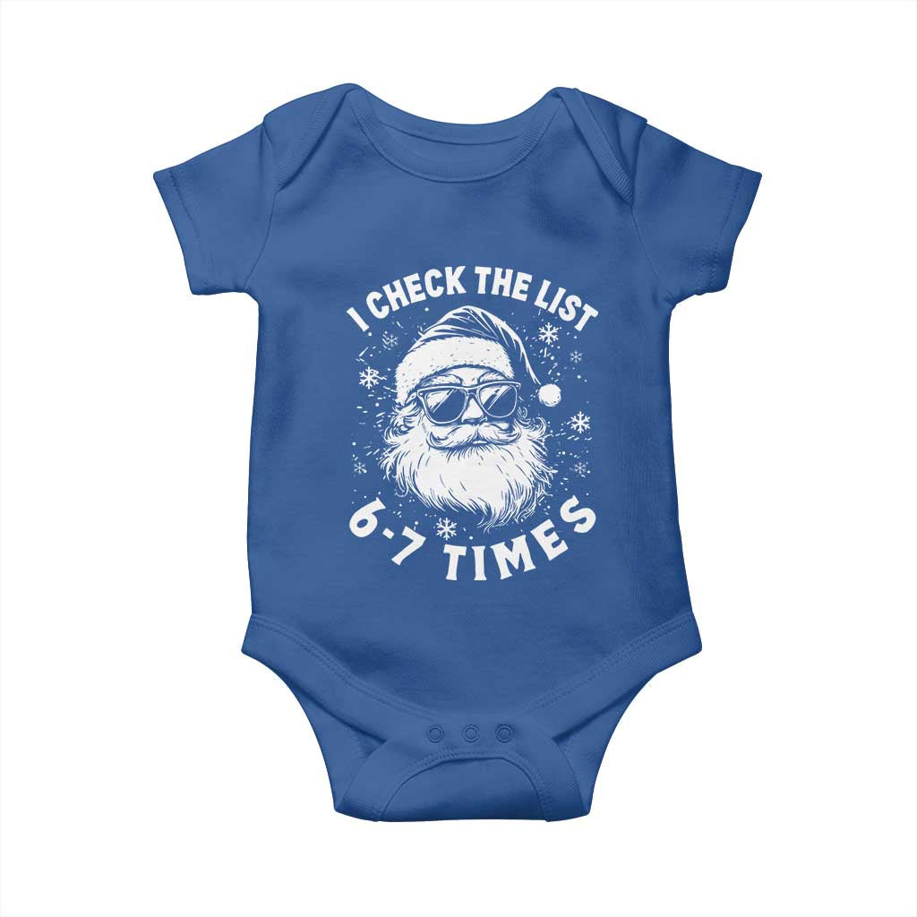 67 Meme Christmas Santa Baby Onesie Funny I Check The List 67 Times - Wonder Print Shop
