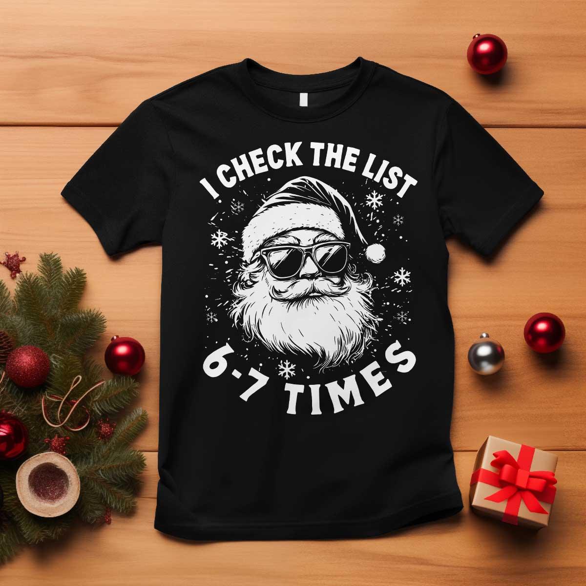 67 Meme Christmas Santa T Shirt Funny I Check The List 67 Times - Wonder Print Shop
