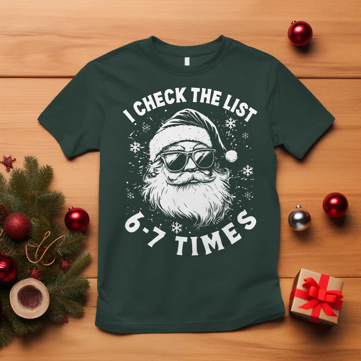 67 Meme Christmas Santa T Shirt Funny I Check The List 67 Times - Wonder Print Shop