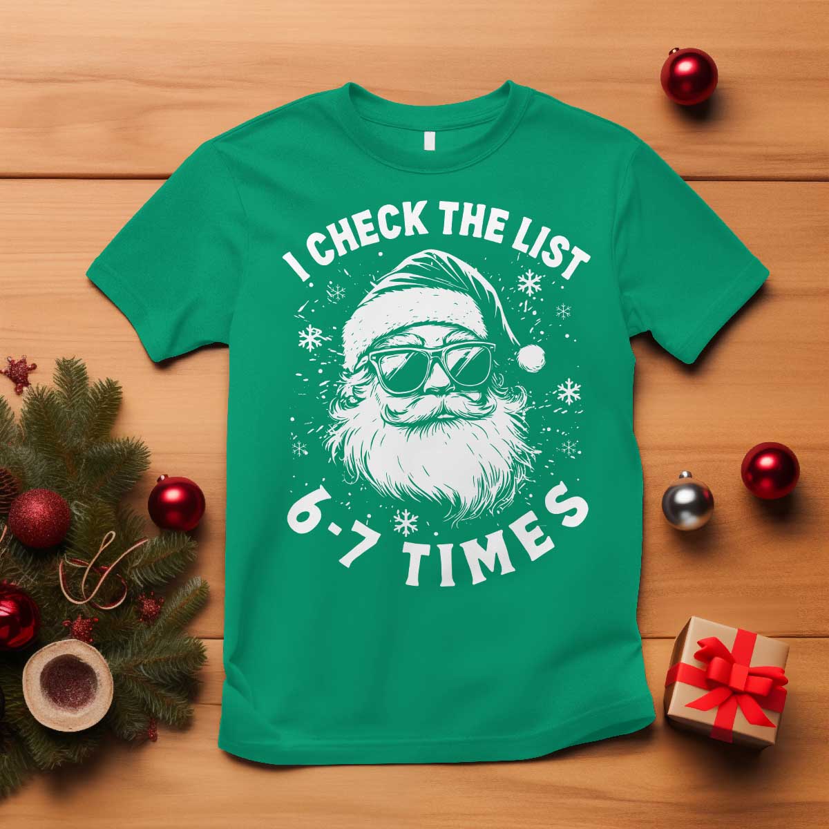 67 Meme Christmas Santa T Shirt Funny I Check The List 67 Times - Wonder Print Shop