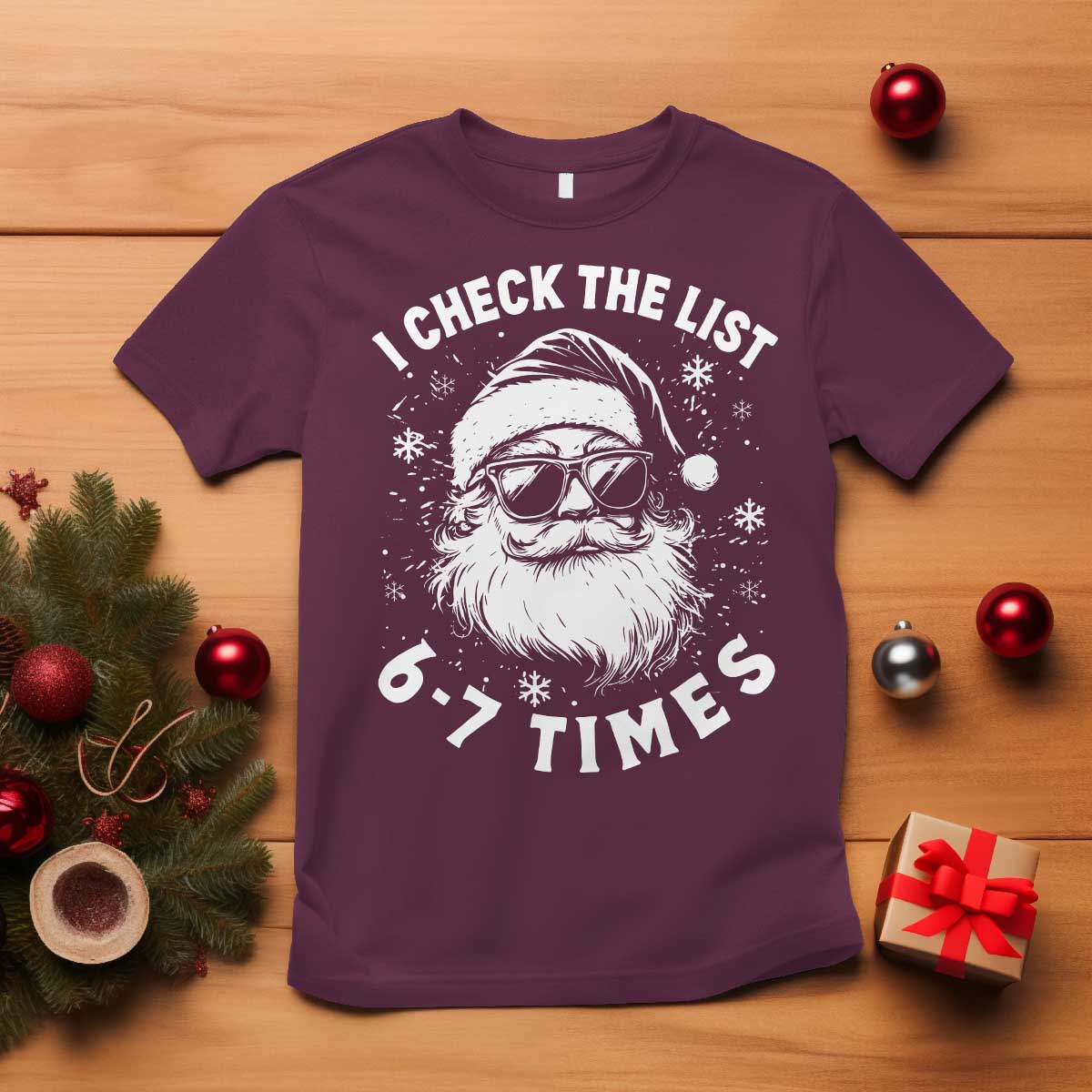 67 Meme Christmas Santa T Shirt Funny I Check The List 67 Times - Wonder Print Shop