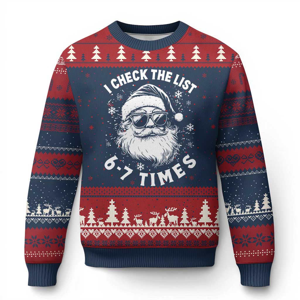 67 Meme Xmas Santa Ugly Christmas Sweater Funny I Check The List 67 Times - Wonder Print Shop