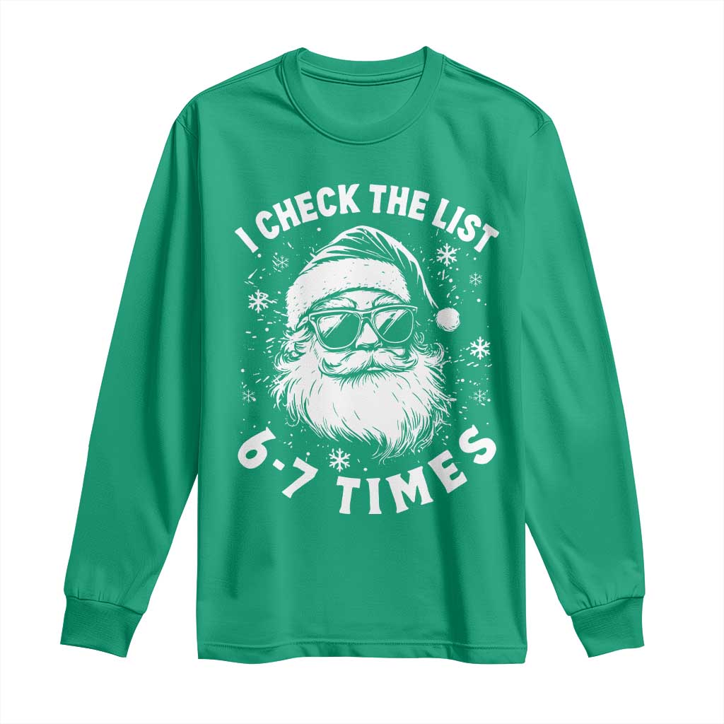67 Meme Christmas Santa Long Sleeve Shirt Funny I Check The List 67 Times - Wonder Print Shop
