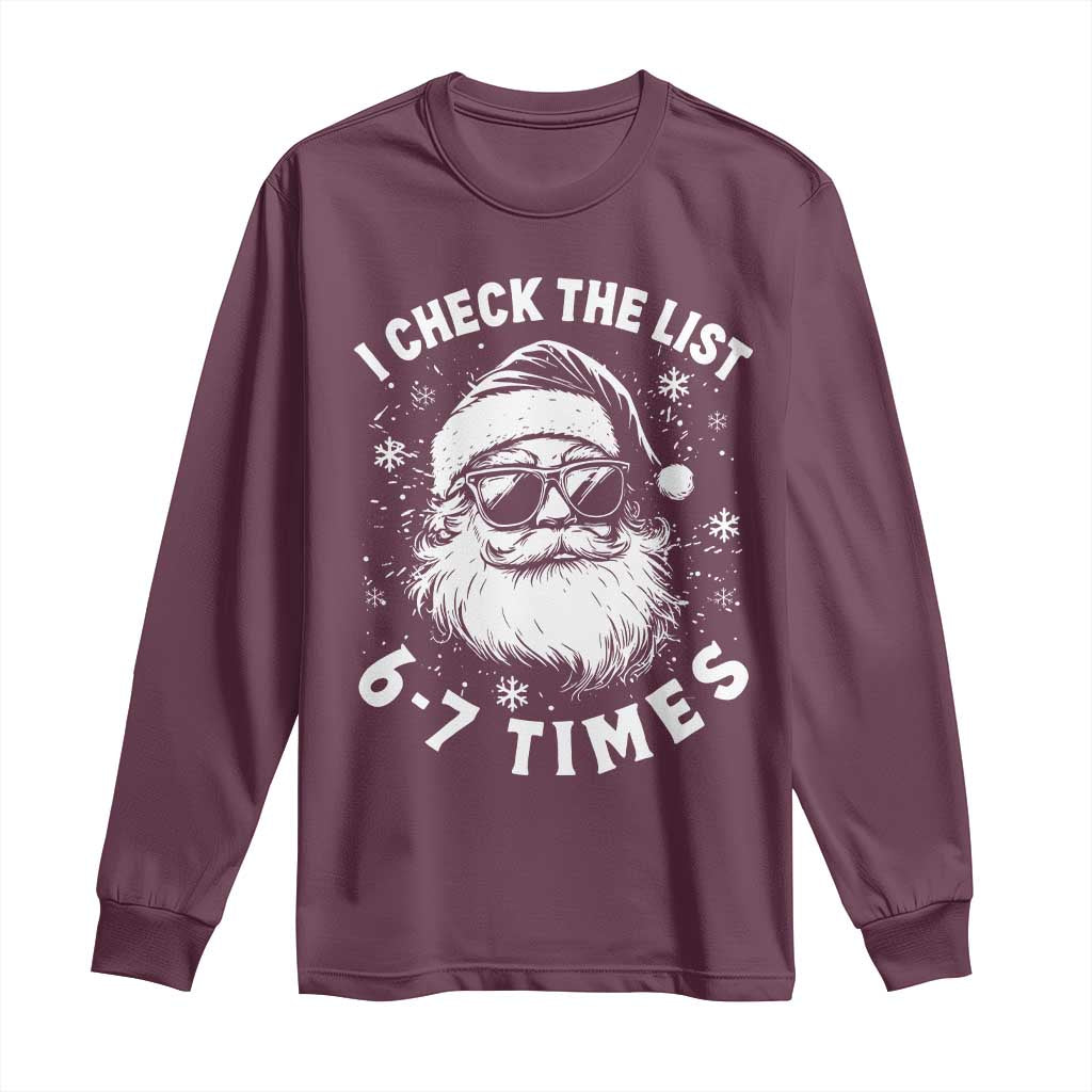 67 Meme Christmas Santa Long Sleeve Shirt Funny I Check The List 67 Times - Wonder Print Shop