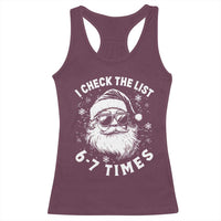 67 Meme Christmas Santa Racerback Tank Top Funny I Check The List 67 Times - Wonder Print Shop