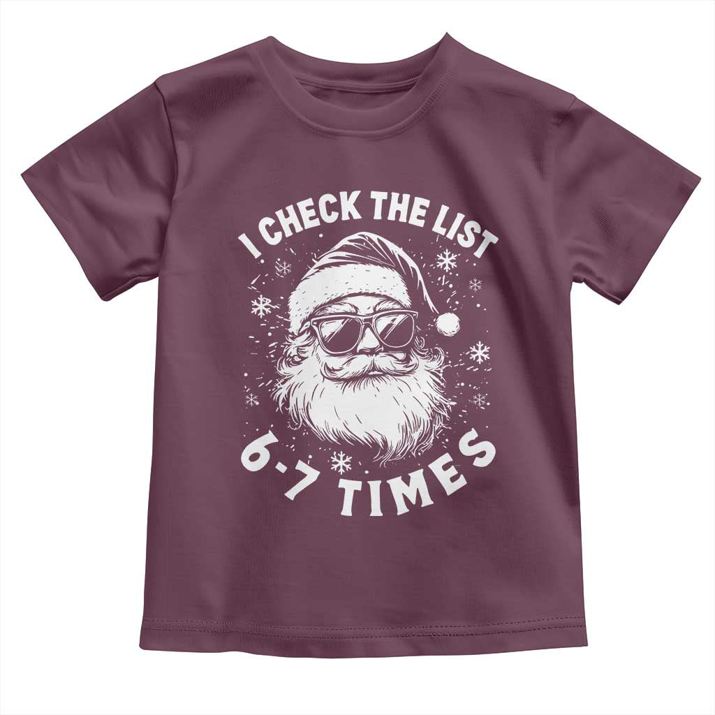 67 Meme Christmas Santa Toddler T Shirt Funny I Check The List 67 Times - Wonder Print Shop