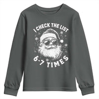 67 Meme Christmas Santa Youth Sweatshirt Funny I Check The List 67 Times - Wonder Print Shop
