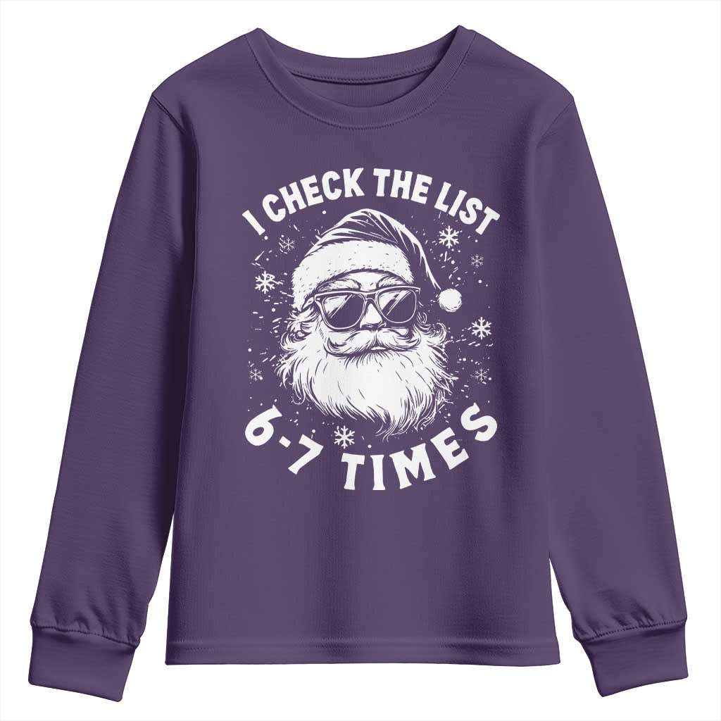 67 Meme Christmas Santa Youth Sweatshirt Funny I Check The List 67 Times - Wonder Print Shop