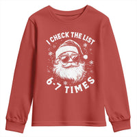 67 Meme Christmas Santa Youth Sweatshirt Funny I Check The List 67 Times - Wonder Print Shop