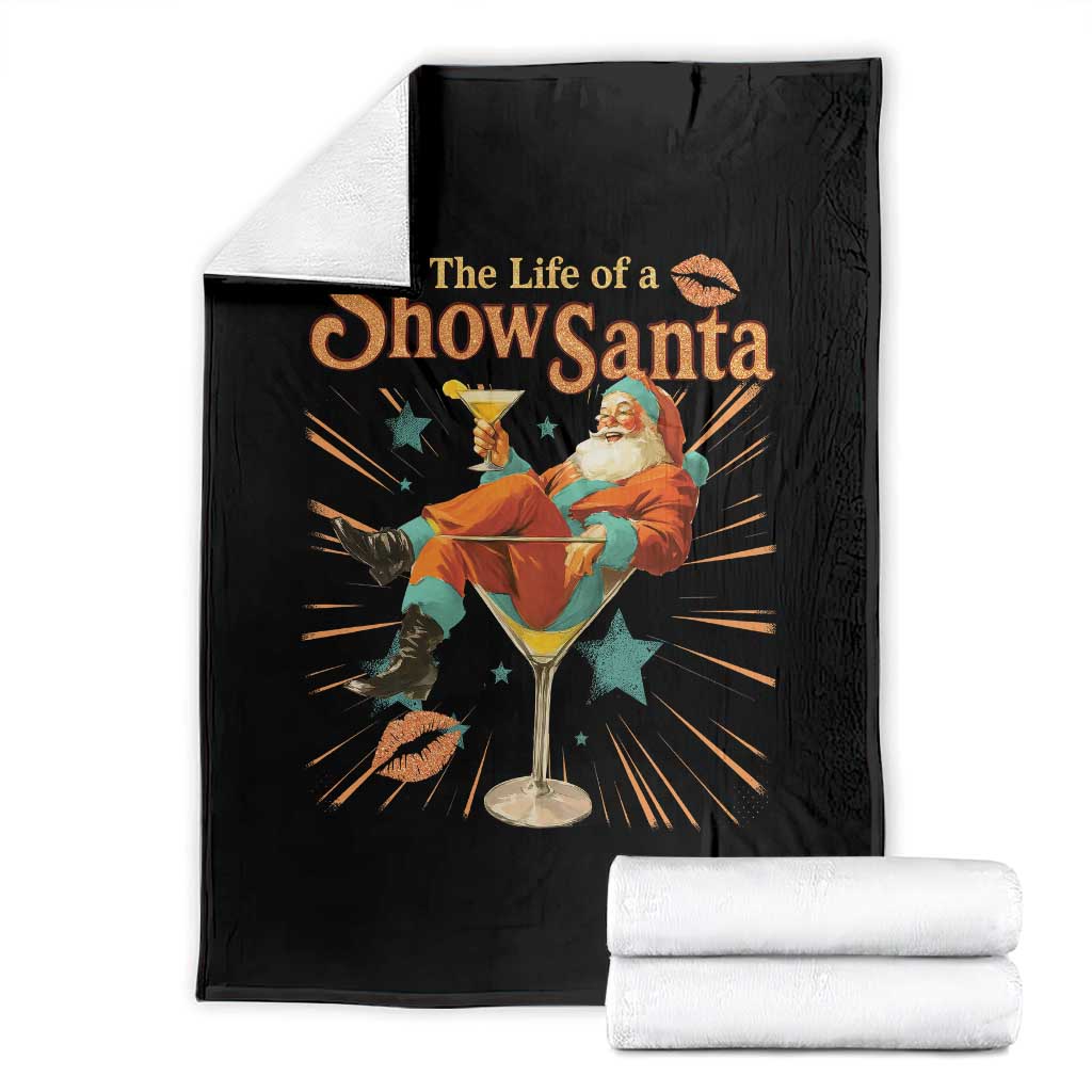 The Life Of The Show Santa Throw Blanket Funny Christmas Orange Santa - Wonder Print Shop