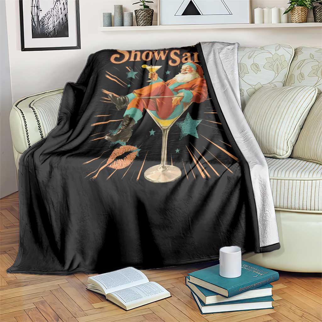 The Life Of The Show Santa Throw Blanket Funny Christmas Orange Santa - Wonder Print Shop