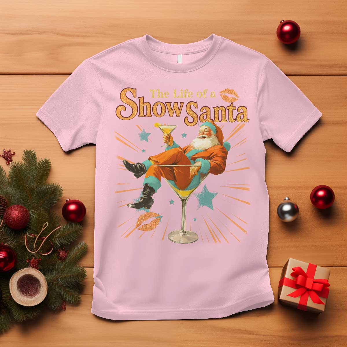The Life Of The Show Santa T Shirt Funny Christmas Orange Santa - Wonder Print Shop
