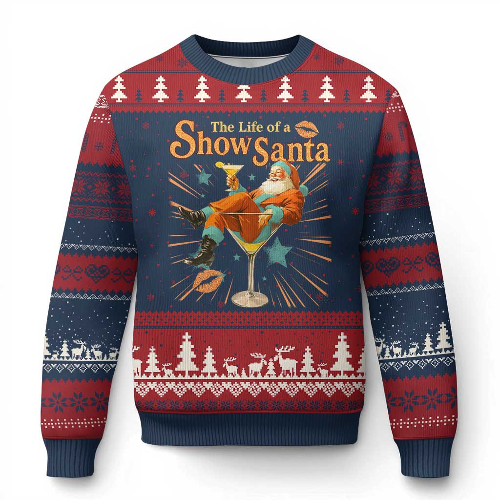 The Life Of The Show Santa Ugly Christmas Sweater Funny Xmas Orange Santa - Wonder Print Shop