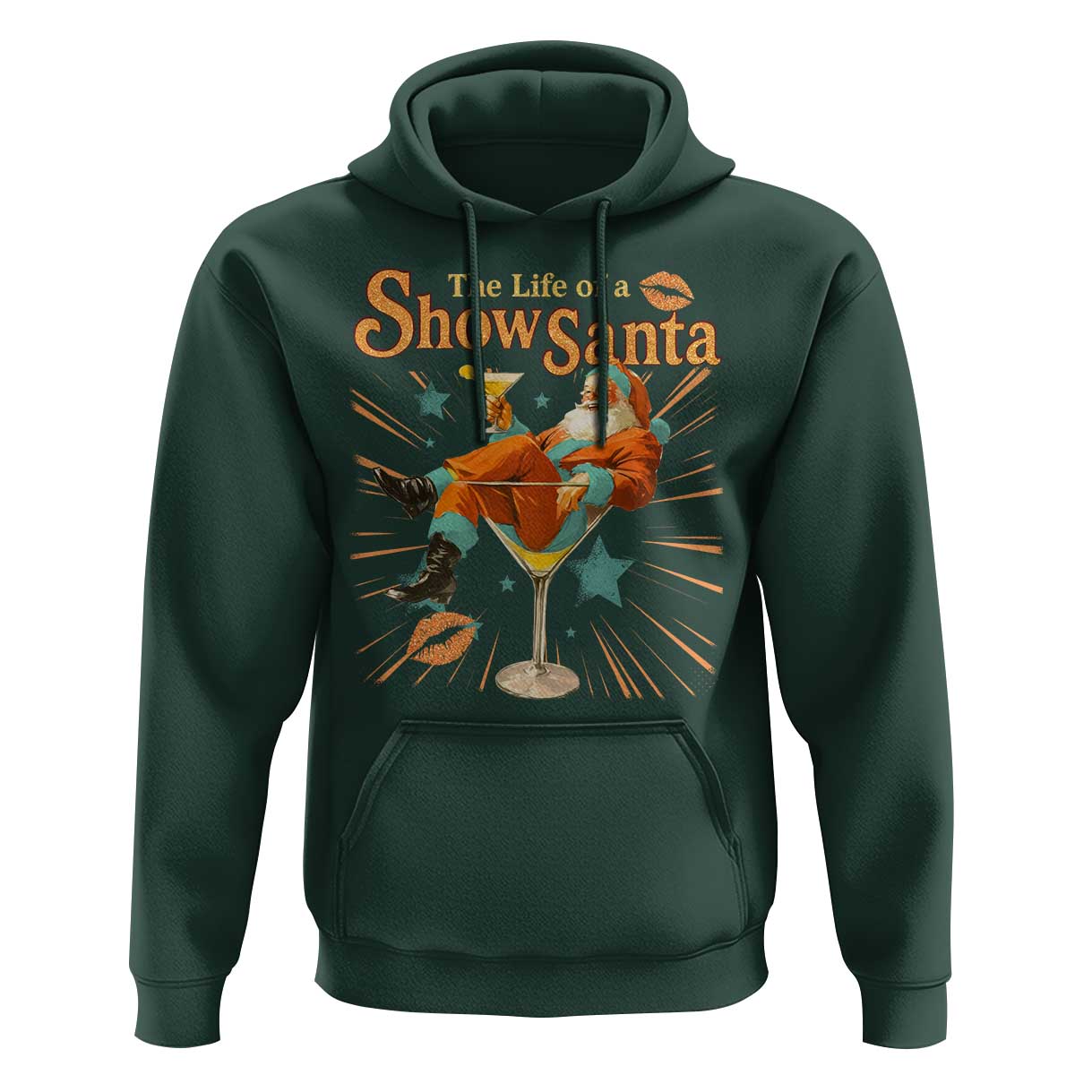 The Life Of The Show Santa Hoodie Funny Christmas Orange Santa - Wonder Print Shop