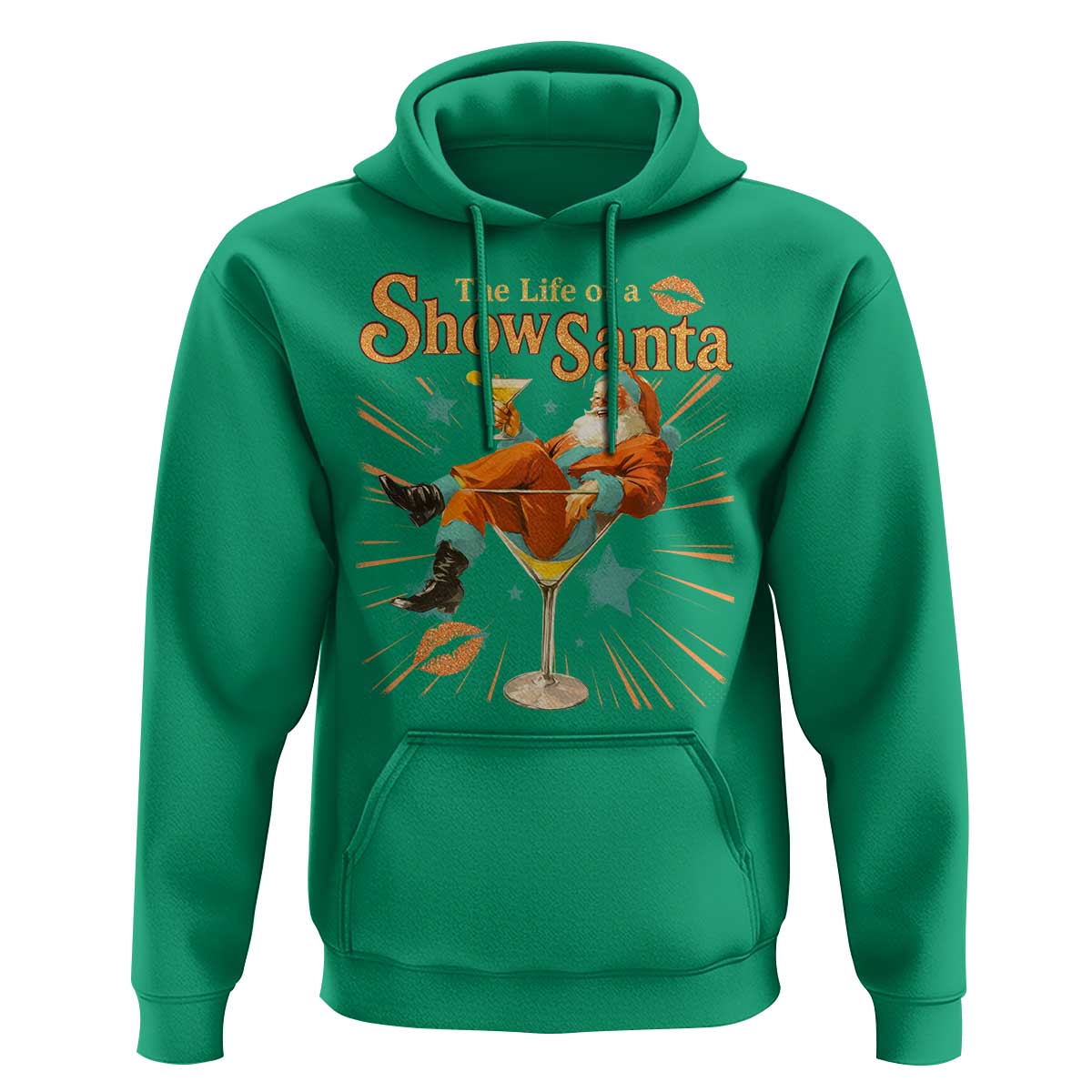 The Life Of The Show Santa Hoodie Funny Christmas Orange Santa - Wonder Print Shop