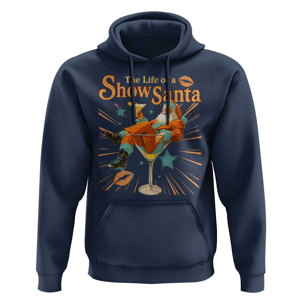 The Life Of The Show Santa Hoodie Funny Christmas Orange Santa - Wonder Print Shop