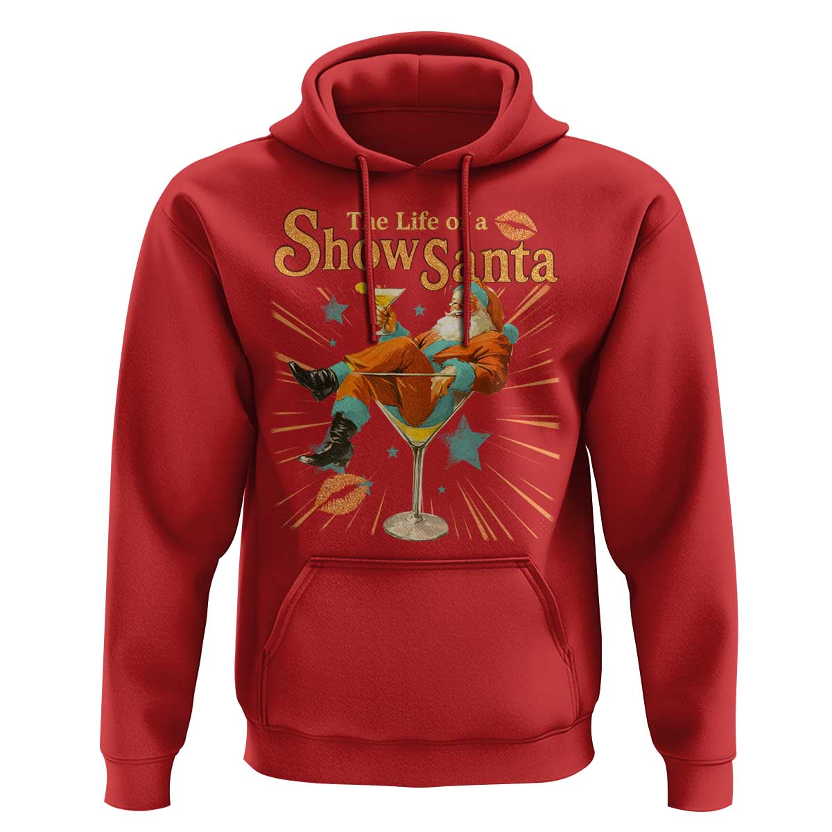 The Life Of The Show Santa Hoodie Funny Christmas Orange Santa - Wonder Print Shop