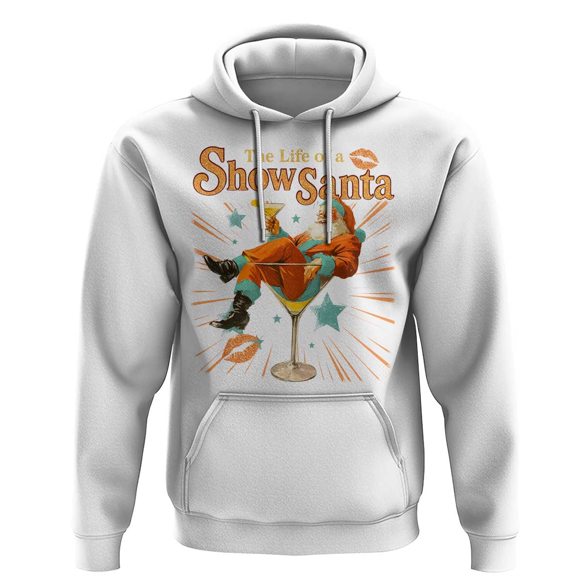 The Life Of The Show Santa Hoodie Funny Christmas Orange Santa - Wonder Print Shop