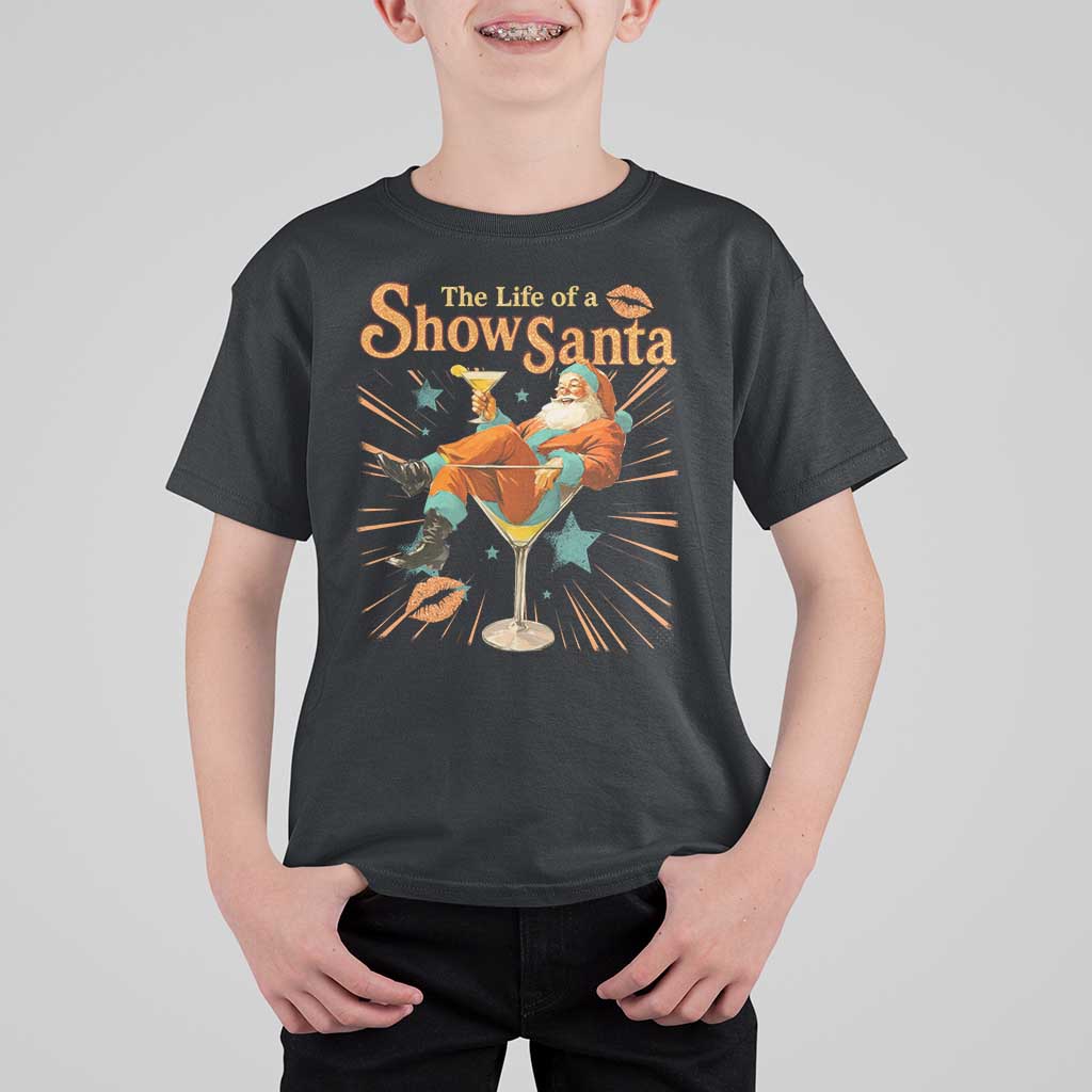 The Life Of The Show Santa T Shirt For Kid Funny Christmas Orange Santa - Wonder Print Shop